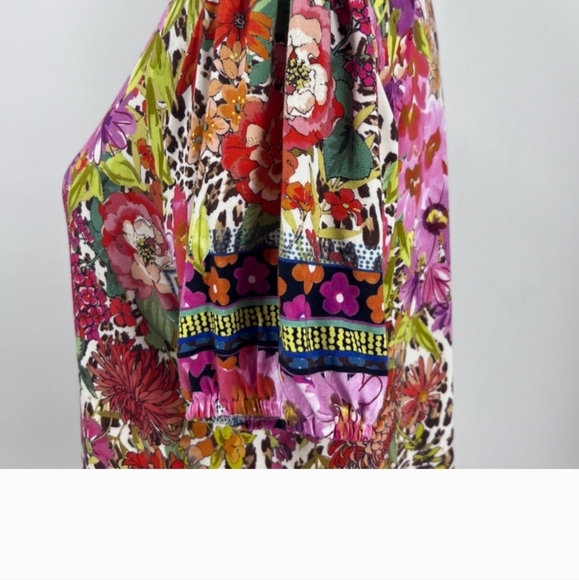 Johnny Was Pink Animal Print Top Sz Xl - Picture 6 of 9